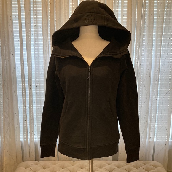 lululemon athletica Tops - Lululemon Black Scuba Full-Zip Hoodie Size 10